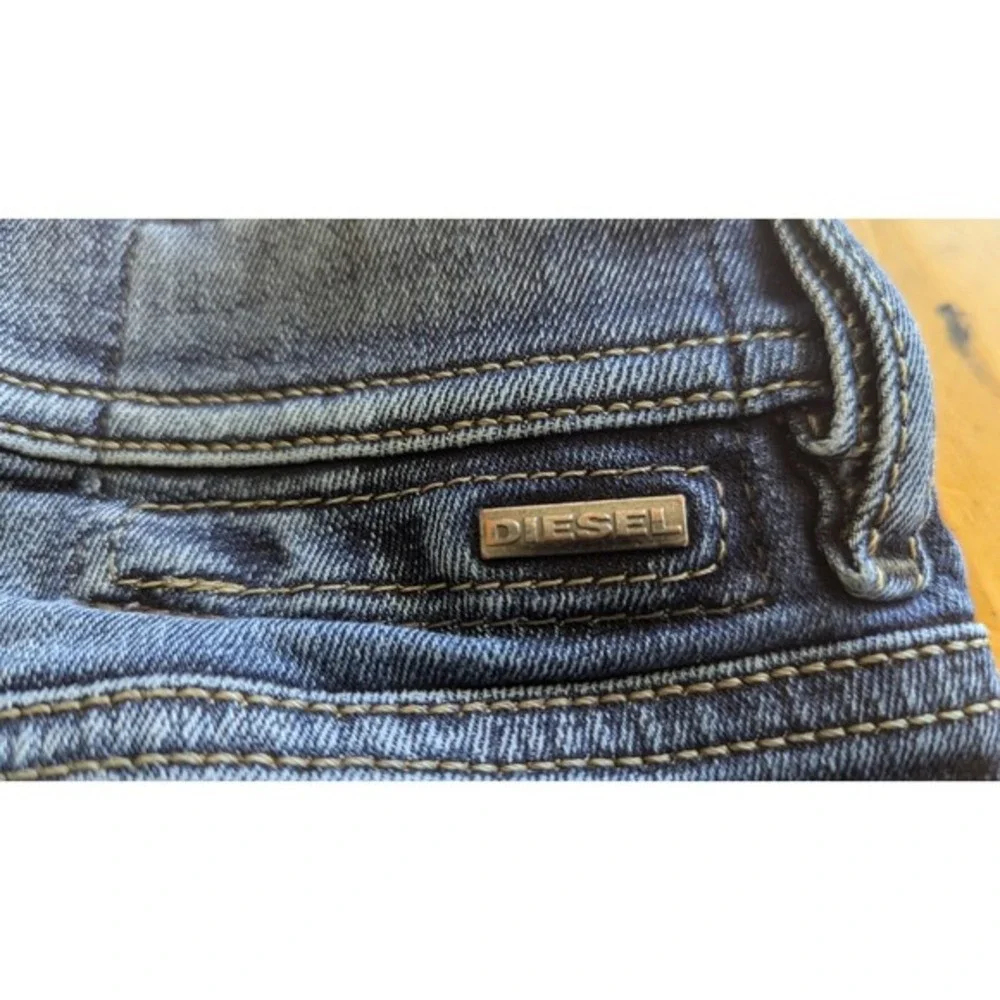 Diesel Distressed Slim Fit Jeans Faded Black Wash‎ Denim Button Fly Size 30